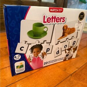 Brand New Match It! Letters Puzzle Game - Blue and Red